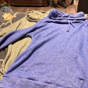 2 cowl like sweatshirts